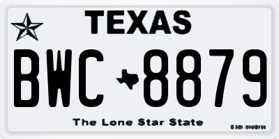 TX license plate BWC8879