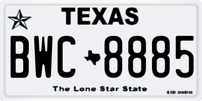 TX license plate BWC8885