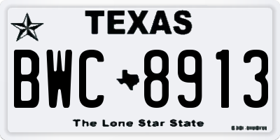TX license plate BWC8913