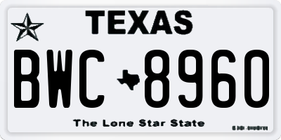 TX license plate BWC8960