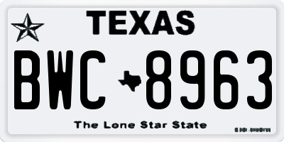 TX license plate BWC8963