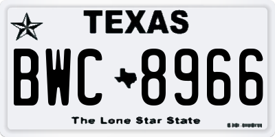 TX license plate BWC8966