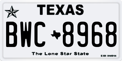 TX license plate BWC8968
