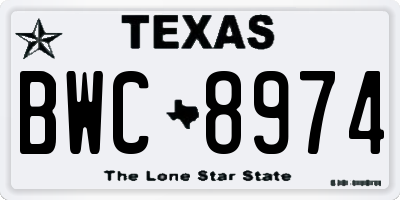 TX license plate BWC8974