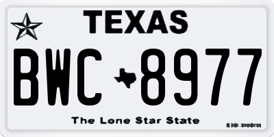 TX license plate BWC8977