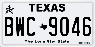 TX license plate BWC9046