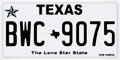 TX license plate BWC9075