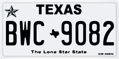 TX license plate BWC9082
