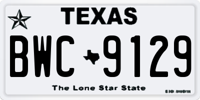 TX license plate BWC9129