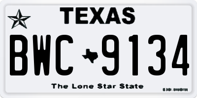 TX license plate BWC9134