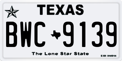 TX license plate BWC9139