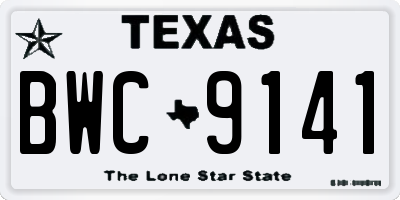 TX license plate BWC9141