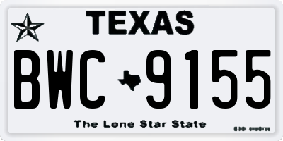 TX license plate BWC9155