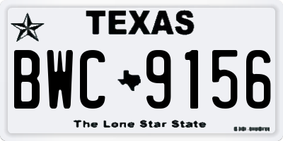 TX license plate BWC9156
