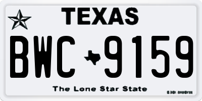 TX license plate BWC9159