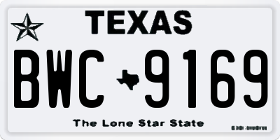 TX license plate BWC9169