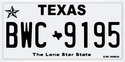 TX license plate BWC9195