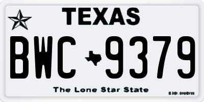 TX license plate BWC9379
