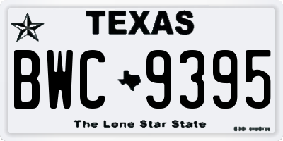 TX license plate BWC9395