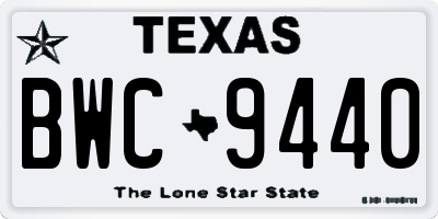 TX license plate BWC9440