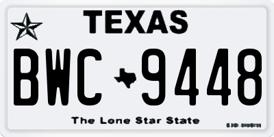 TX license plate BWC9448