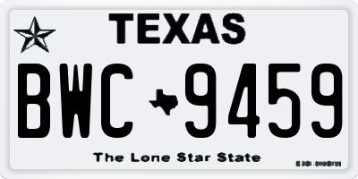 TX license plate BWC9459
