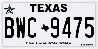 TX license plate BWC9475