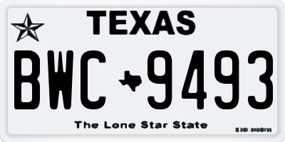 TX license plate BWC9493