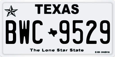 TX license plate BWC9529