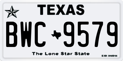 TX license plate BWC9579