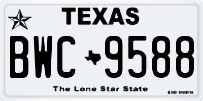 TX license plate BWC9588