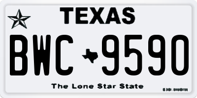 TX license plate BWC9590