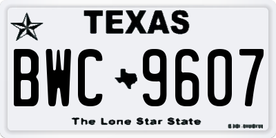 TX license plate BWC9607