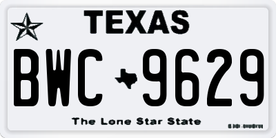 TX license plate BWC9629