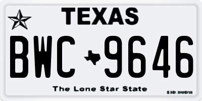 TX license plate BWC9646