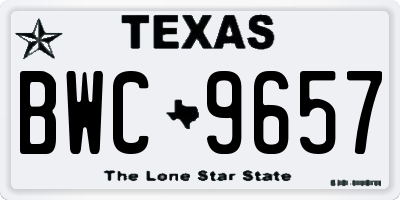 TX license plate BWC9657
