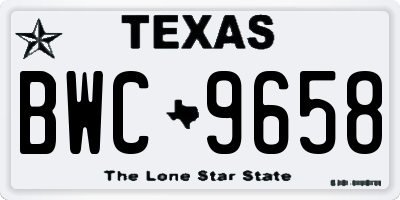 TX license plate BWC9658