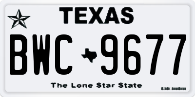 TX license plate BWC9677