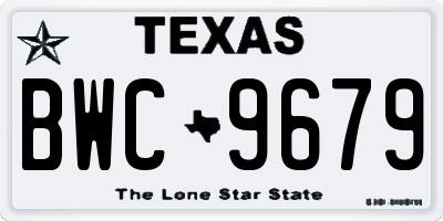 TX license plate BWC9679