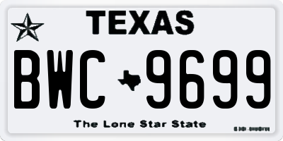 TX license plate BWC9699