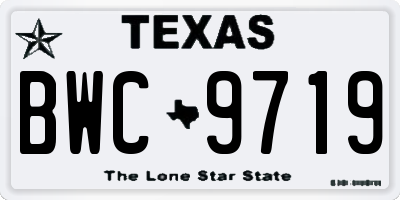 TX license plate BWC9719