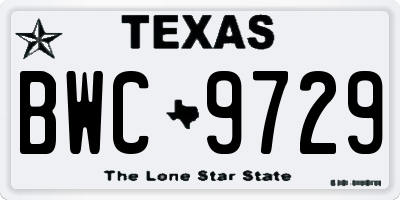 TX license plate BWC9729