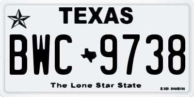 TX license plate BWC9738