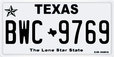 TX license plate BWC9769