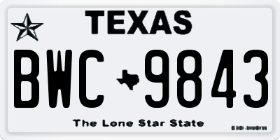 TX license plate BWC9843