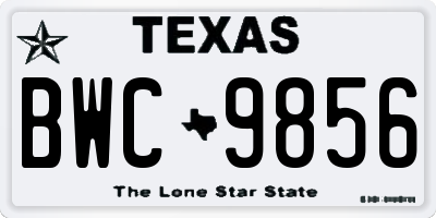TX license plate BWC9856