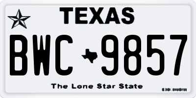 TX license plate BWC9857