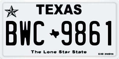 TX license plate BWC9861