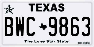 TX license plate BWC9863