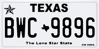 TX license plate BWC9896